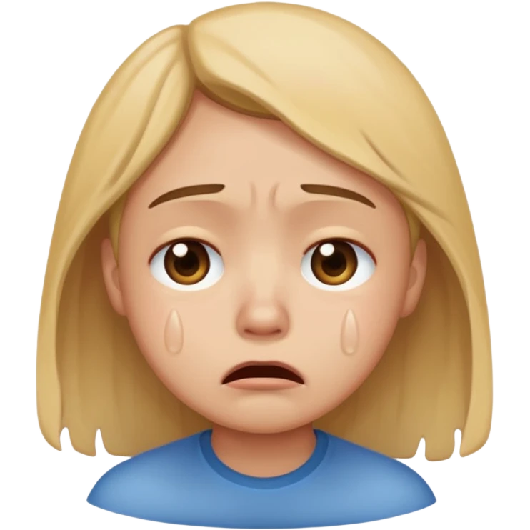 a round crying person  emoji