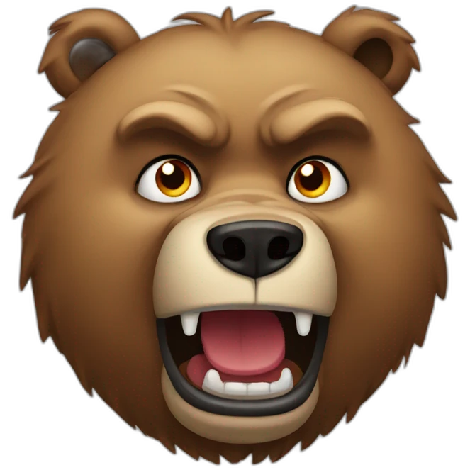 Cartoon angry bear emoji