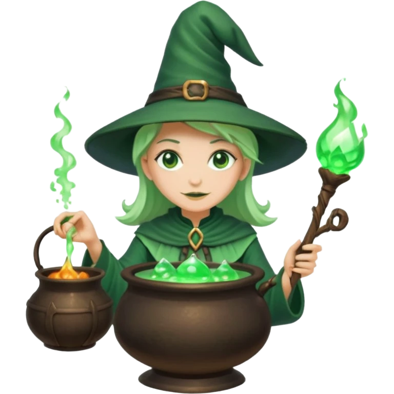 green witch cooking potion emoji