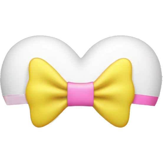 white heart with yellow dot and pink bow emoji