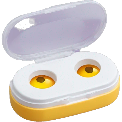 dual compartment screw-top prescription contact lens case emoji
