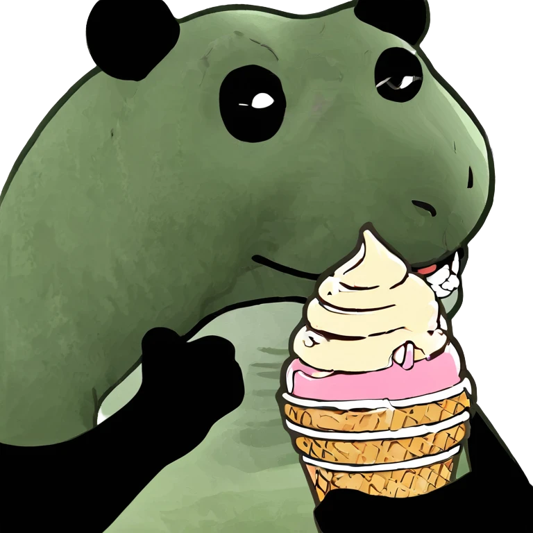 Panda eating ice cream emoji