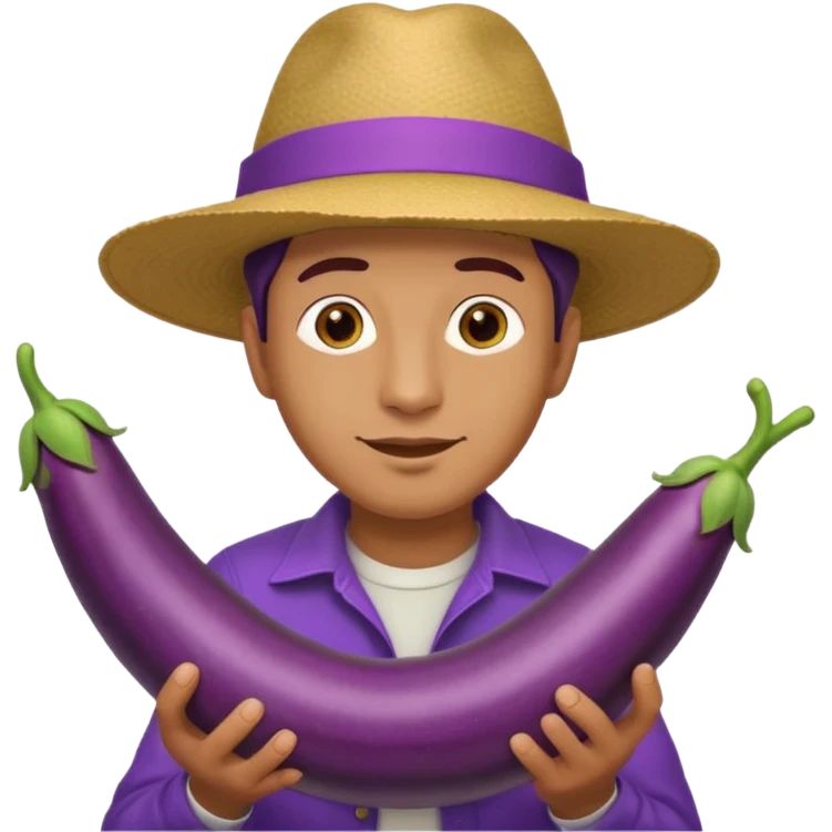 Man and long eggplant emoji