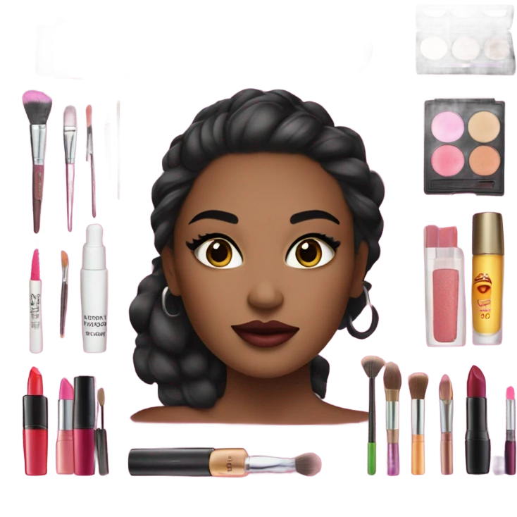 Makeup kit and a girl emoji
