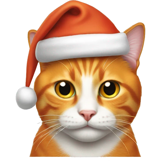 orange cat with santa hat emoji