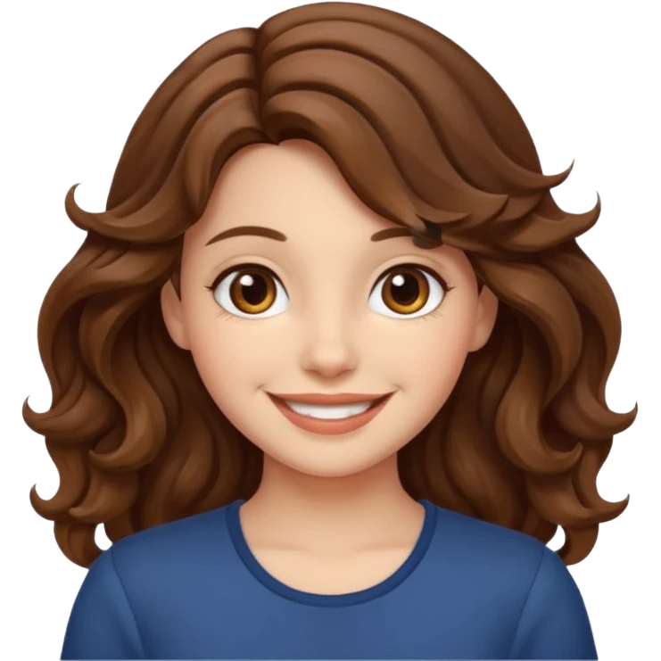 Aesthetic girl brown wavy hair emoji