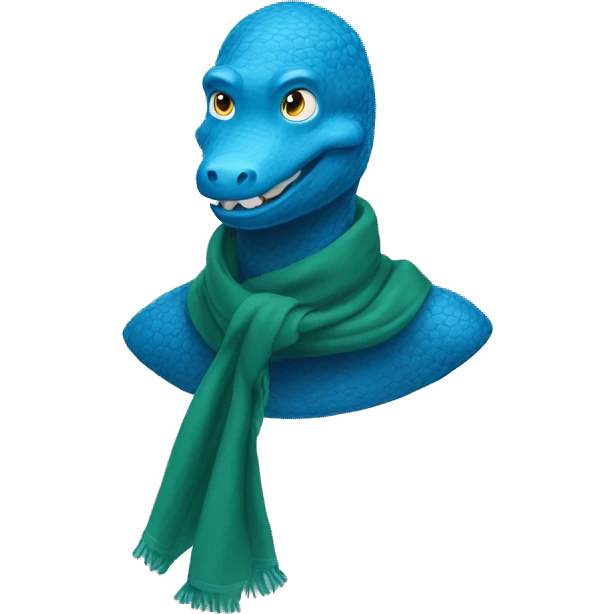 blue neck scarf, Aligator surfing emoji