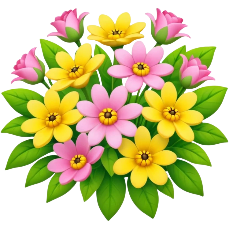 a beautiful pink and yellow bouquet emoji