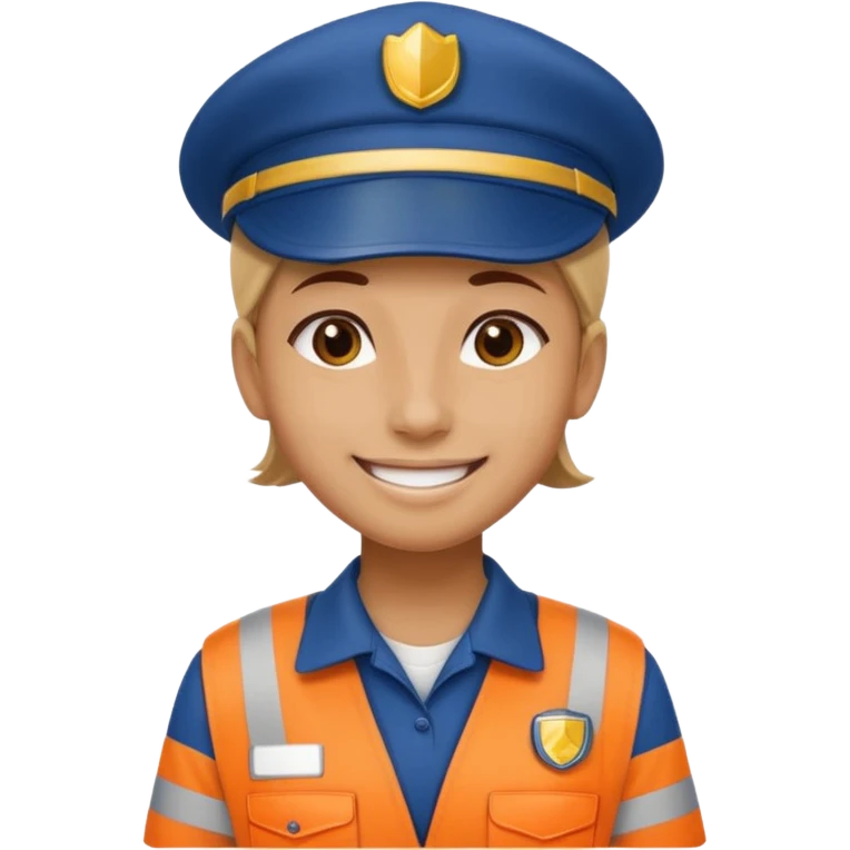 create a realistic emoji of a logistic worker resting on a parking spot emoji