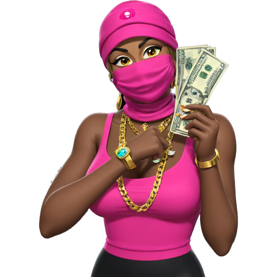 girl with money and jewelry emoji