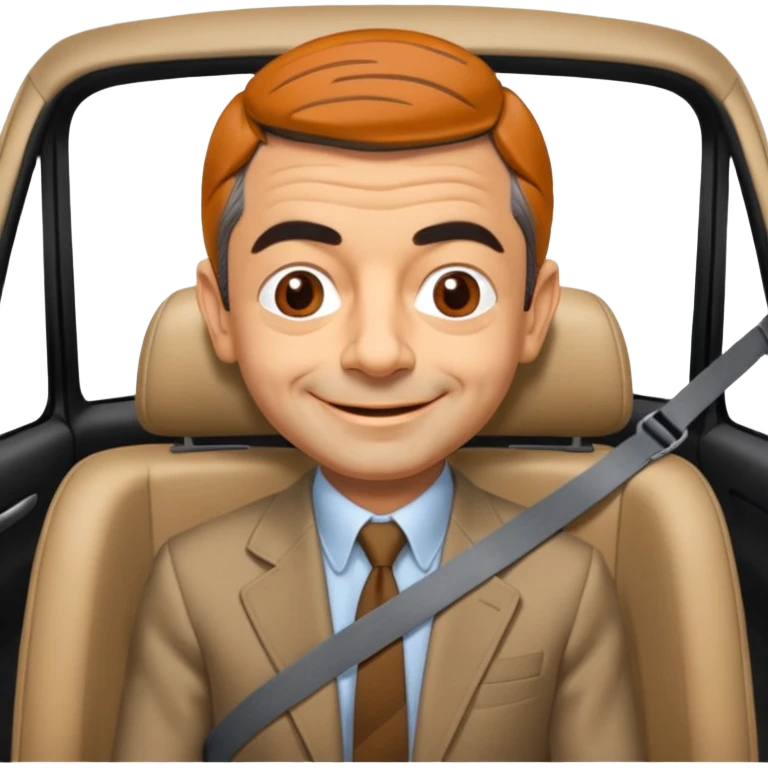 rowan atkinson in a car emoji
