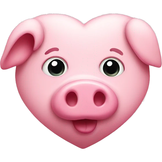 Pink heart with a pig's nose emoji