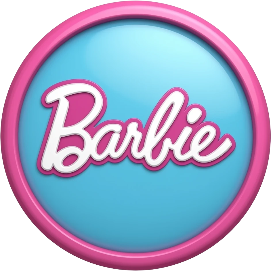 blue pink  Circular Wall Decor inspired by Barbie colour palette emoji