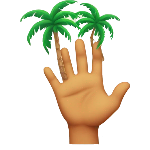 Palm on indian flag emoji