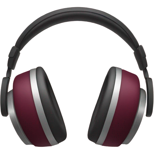 Headphones with burgundy bows  emoji