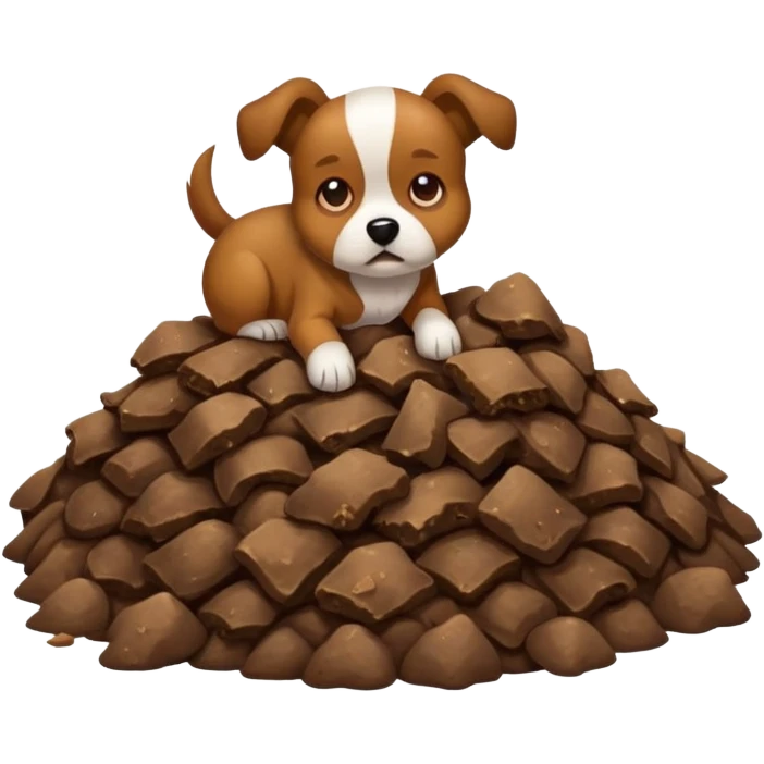 A dog pooping a shit emoji