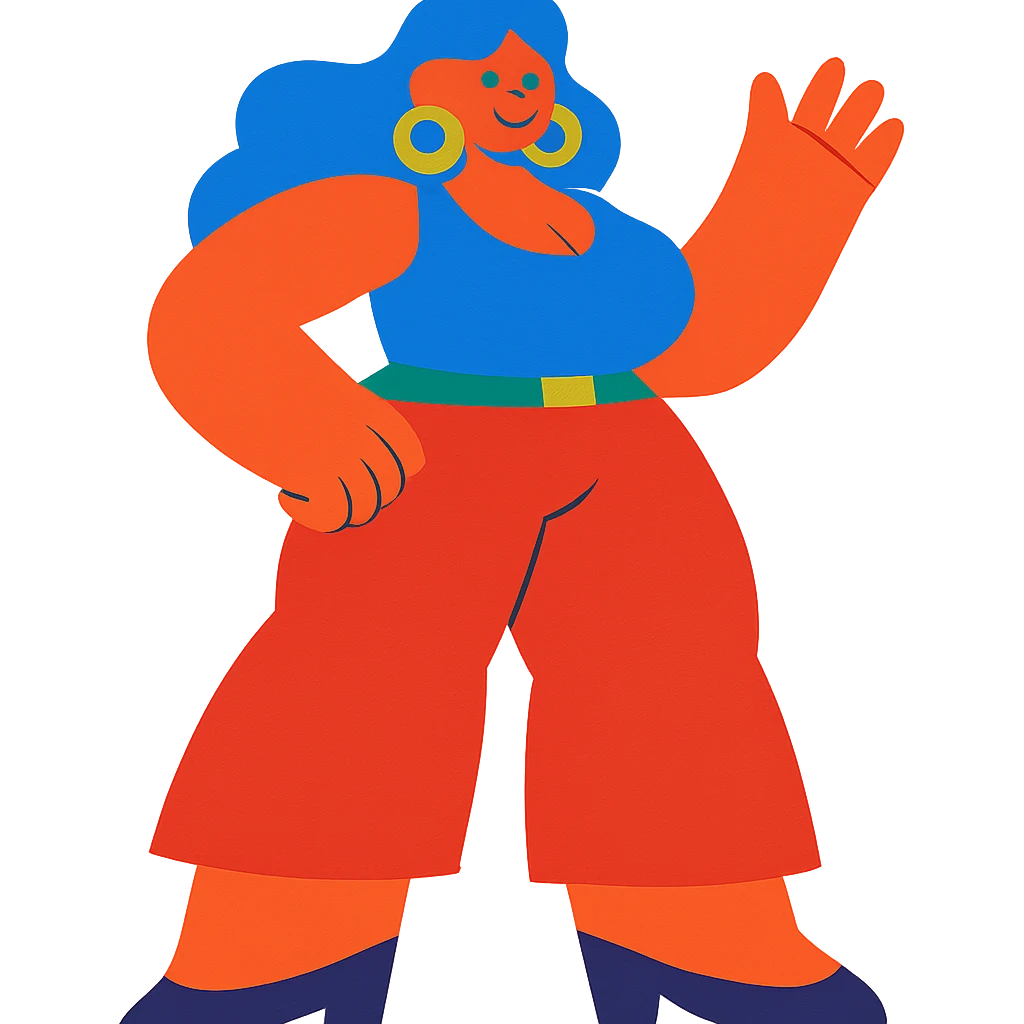woman with exaggerated proportions emoji