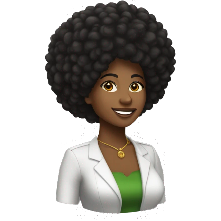 Mulher preta cabelo afro tocando bandolim escrito atrás clube do choro de Brasília. emoji