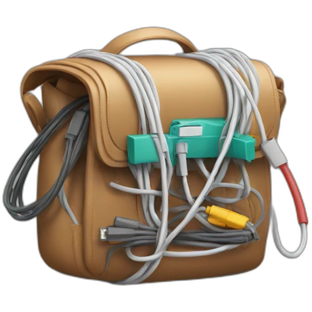 bag with tech cables emoji