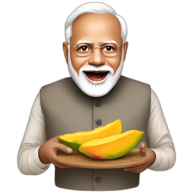 PM Modi eating mango emoji