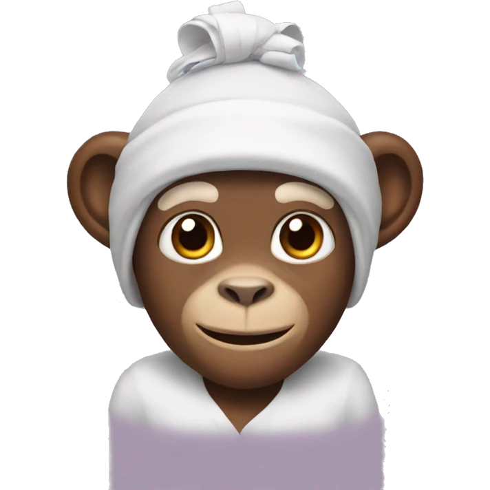 a monkey with a rabbit headband emoji