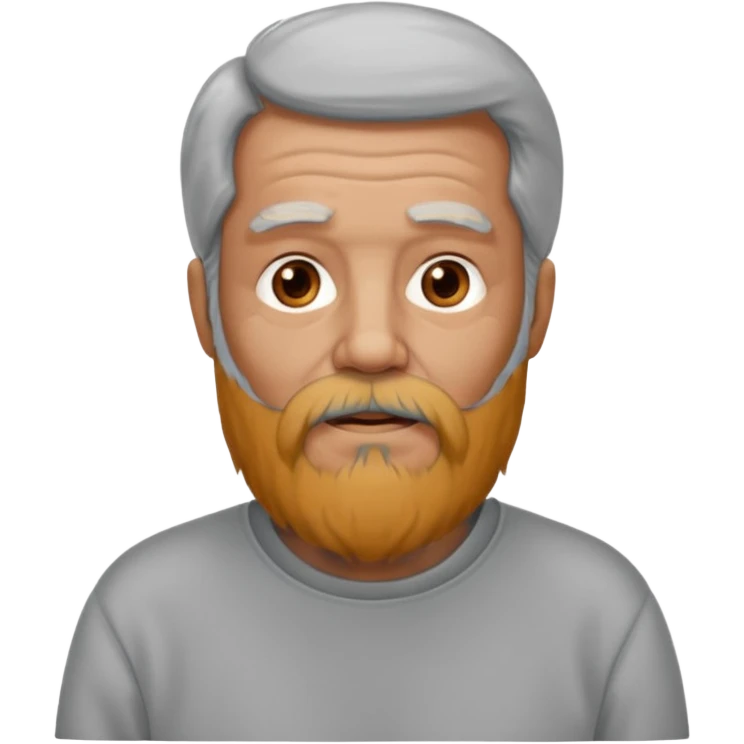 long bearded elderly man wear sweetshirt emoji