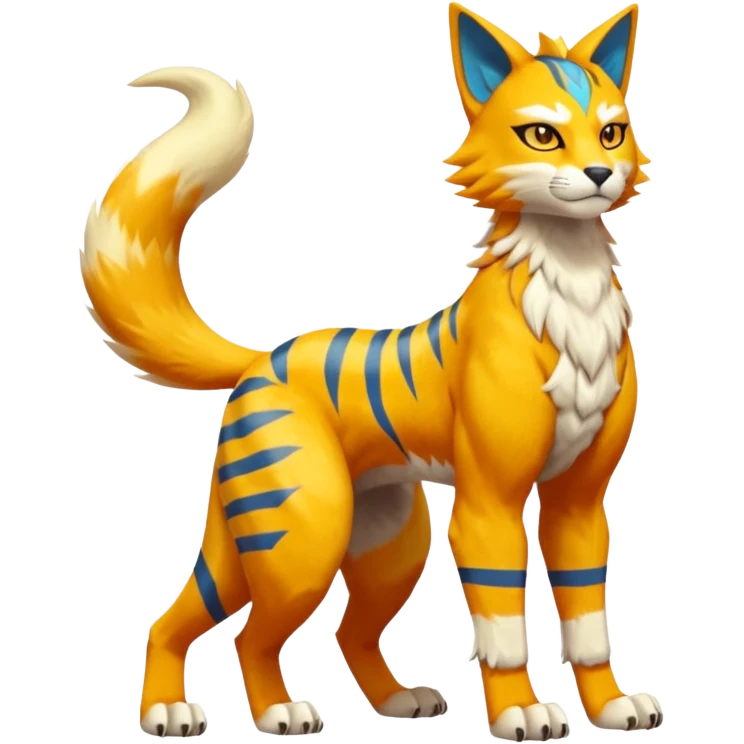 Matias-Koraidon-Renamon-Zeraora-Bastet-Fakémon-fusion-creature, full body emoji