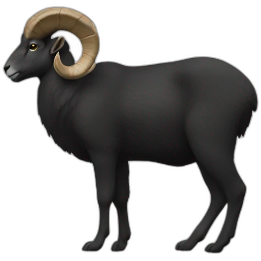 mountain argali black color in profile side emoji