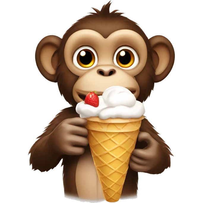 Monkey holding ice cream emoji