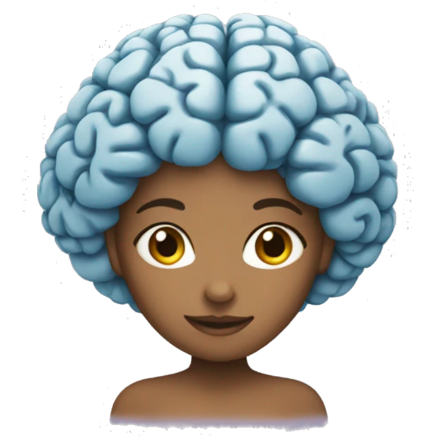 girl with brain emoji