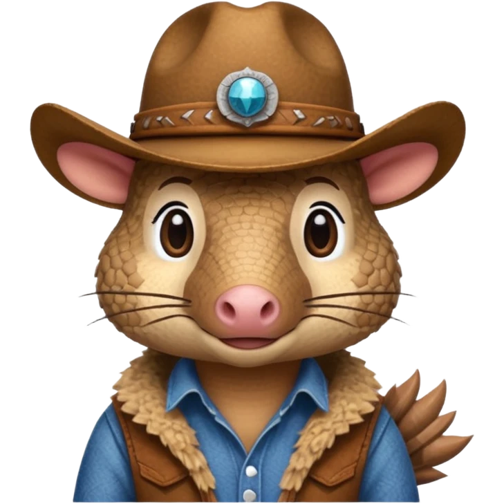 armadillo with cowboy hat team logo  emoji