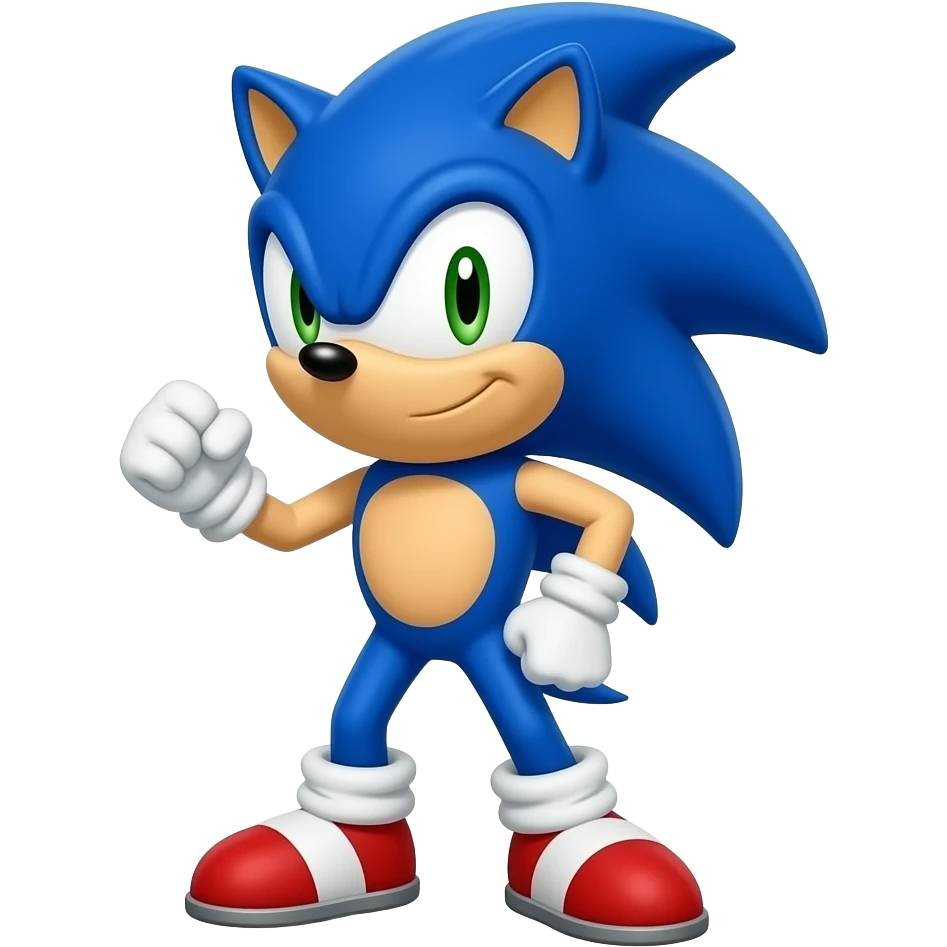 Cartoon blue hedgehog mascot with backward swept quills, athletic pose, cinematic 3D emoji lighting emoji
