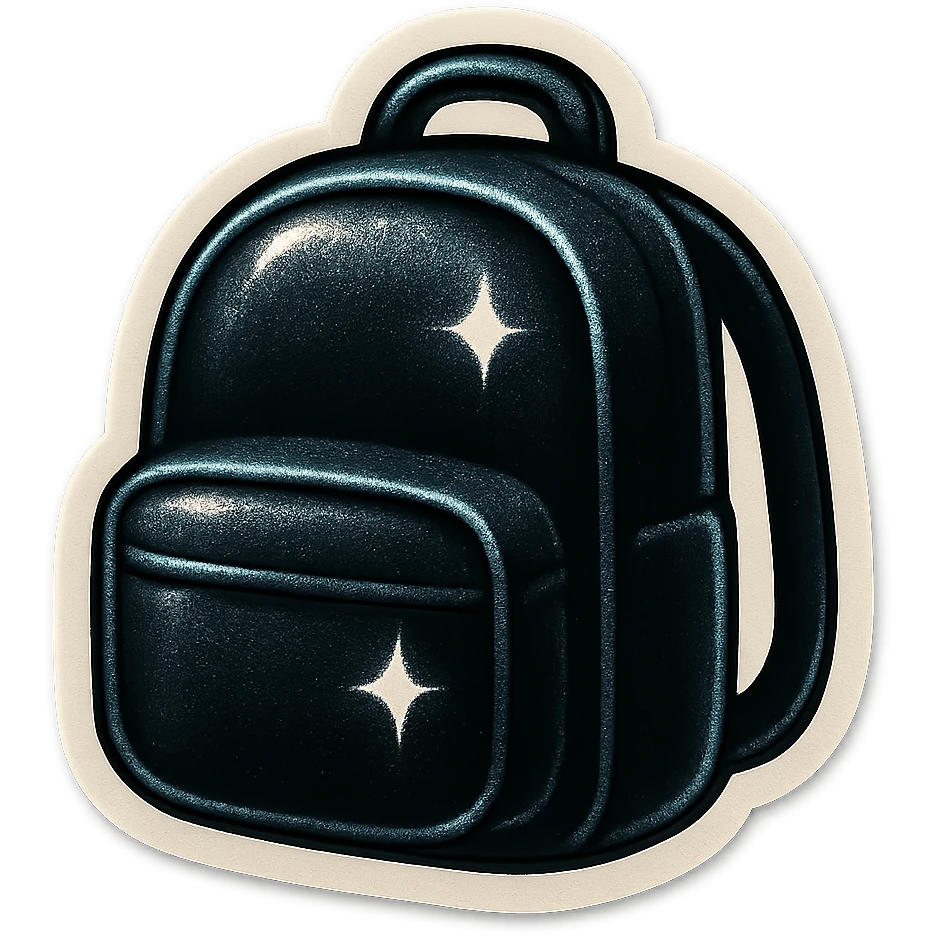 simple black backpack emoji