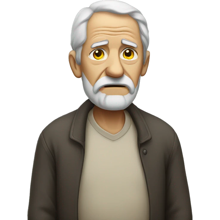 old man sad standing emoji