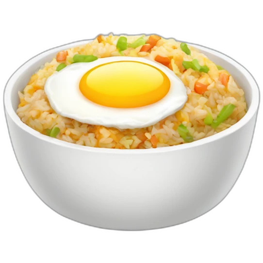 Fried rice with egg on top emoji