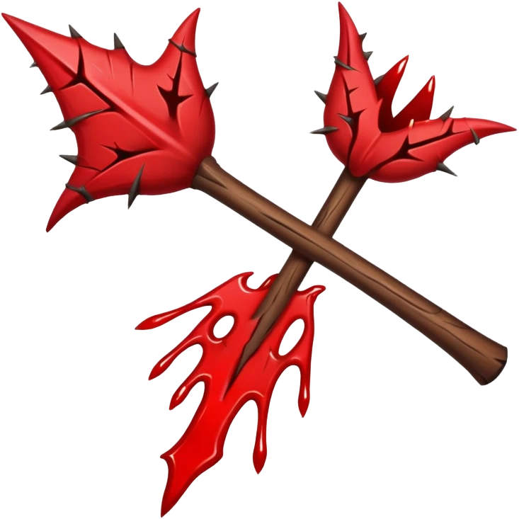 wooden thorn with blood dripping from it  emoji