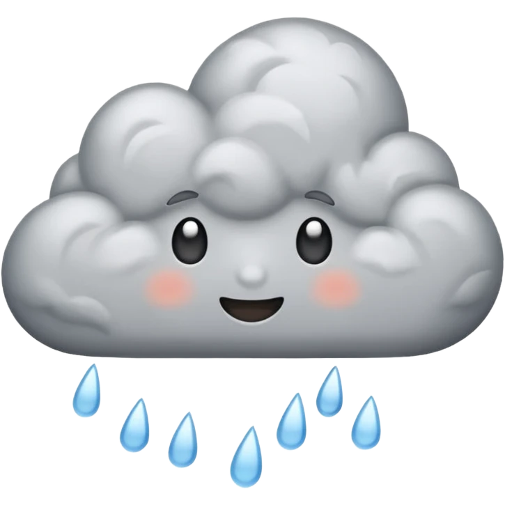 emoji of grey cloud is raining, (without faces) emoji