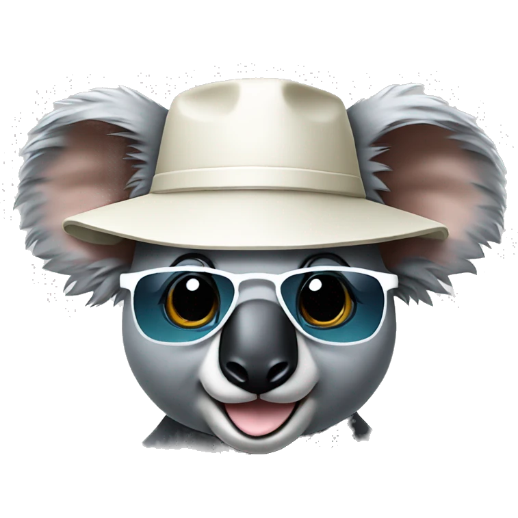 A koala wearing bucket hat and sunglasses  emoji