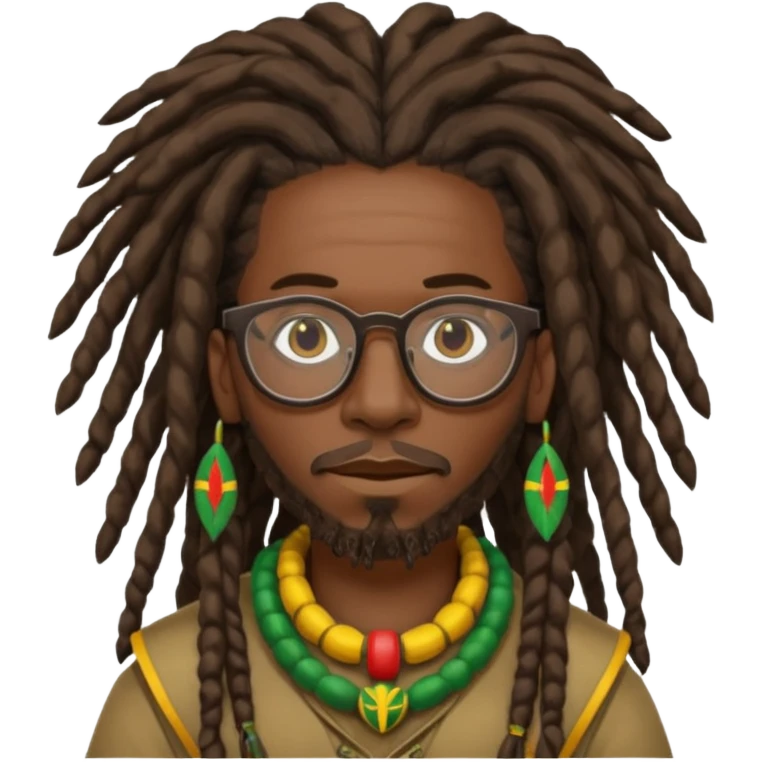 African Tanzanian rastafari warrior with glasses emoji