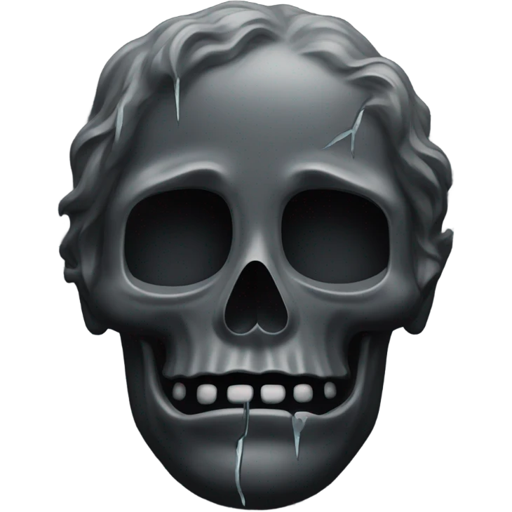 a black grave with the letters RIP on a silver  emoji