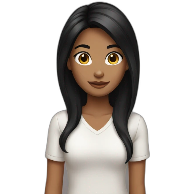 Girl black hair emoji