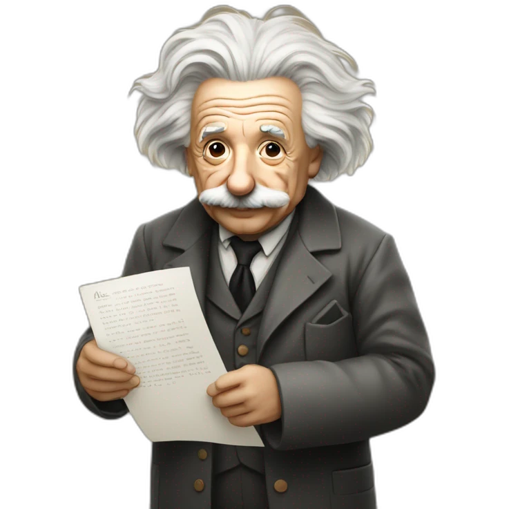 Albert einstein holding the sigma greac letter emoji