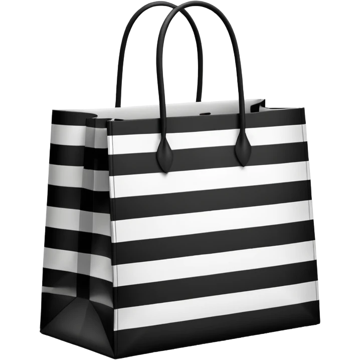 Black and white striped that saysSephora shopping bag emoji