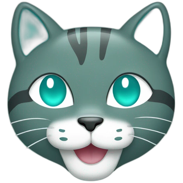 Turquoise cat smile emoji