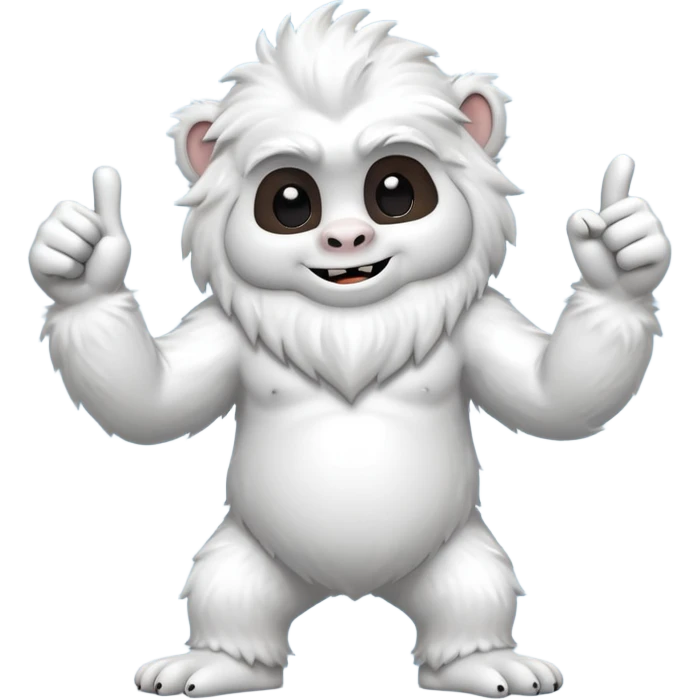 yeti dancing, thumb up emoji