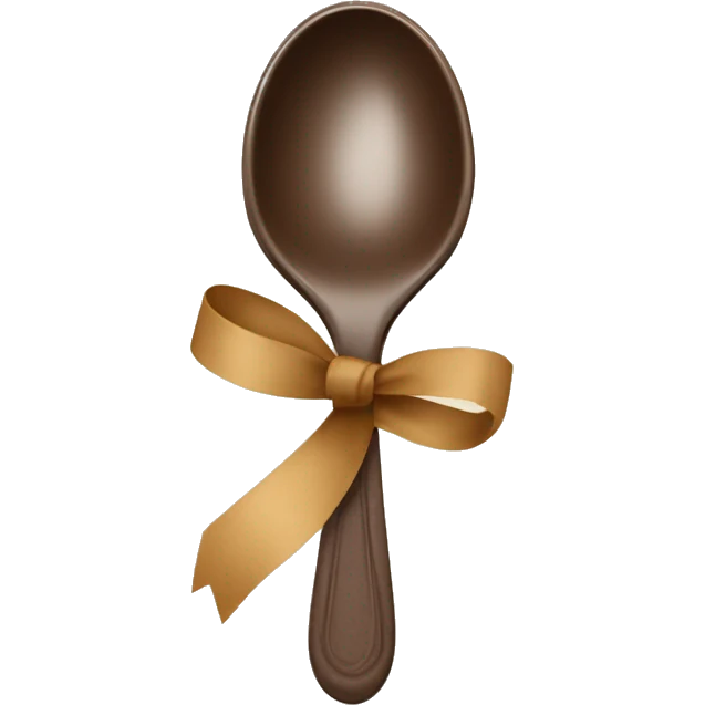  Spoon tied with a soft brown ribbons  emoji