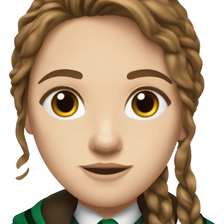slytherin-student-girl-mediul long brown hair-blue eyes emoji