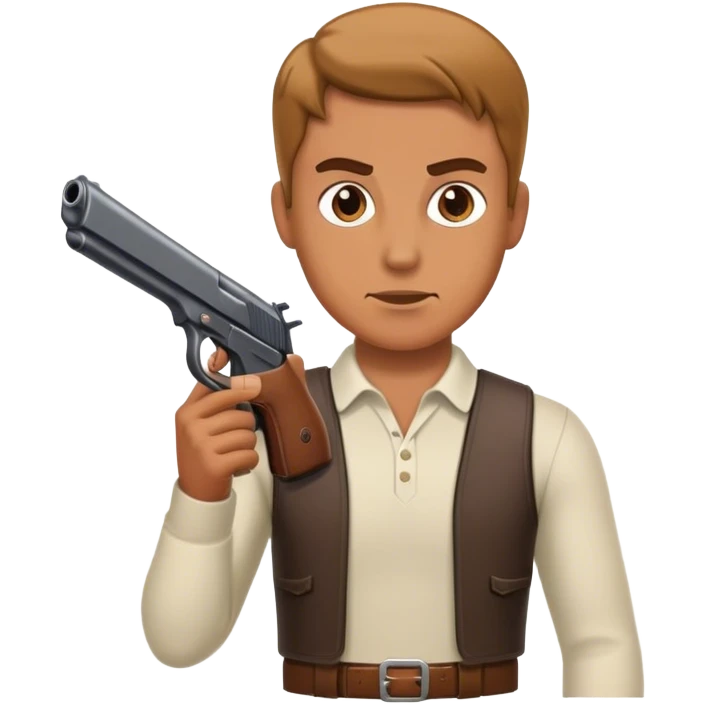 Guy with a gun emoji