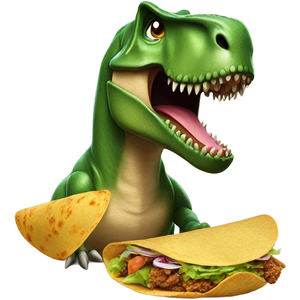 A T-Rex eating a taco  emoji