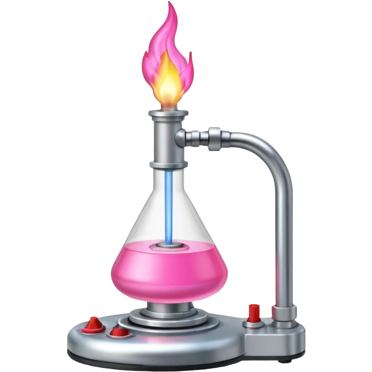 science lab Bunsen burner with pink flame emoji